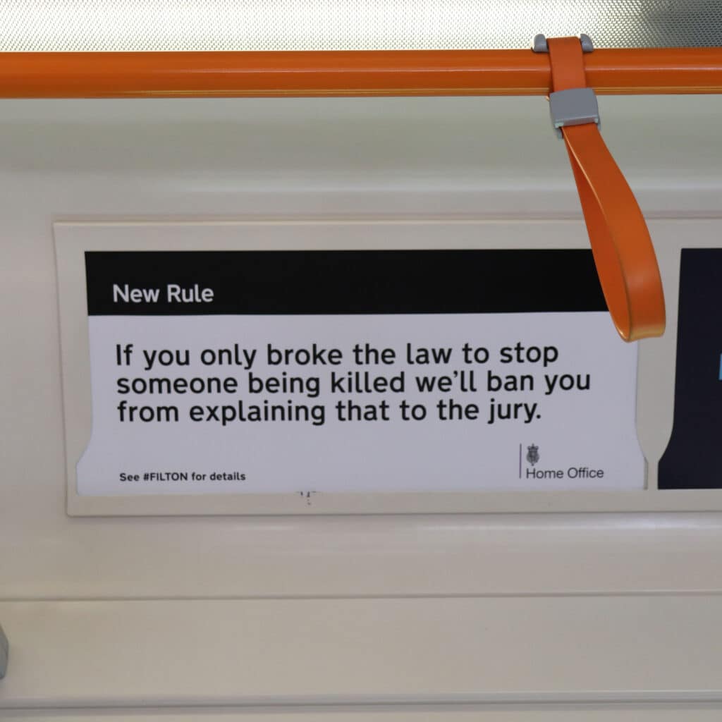 Home office graphic design and logo. New Rules. If you only broke the law to stop someone being killed we'll ban you from explaining that to the jury. Search FILTON for more details.