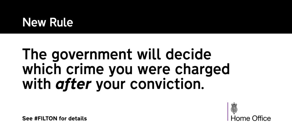 Home office graphic design and logo. New Rules. The government will decide which crime you were charged with after your conviction. See #FILTON for details.