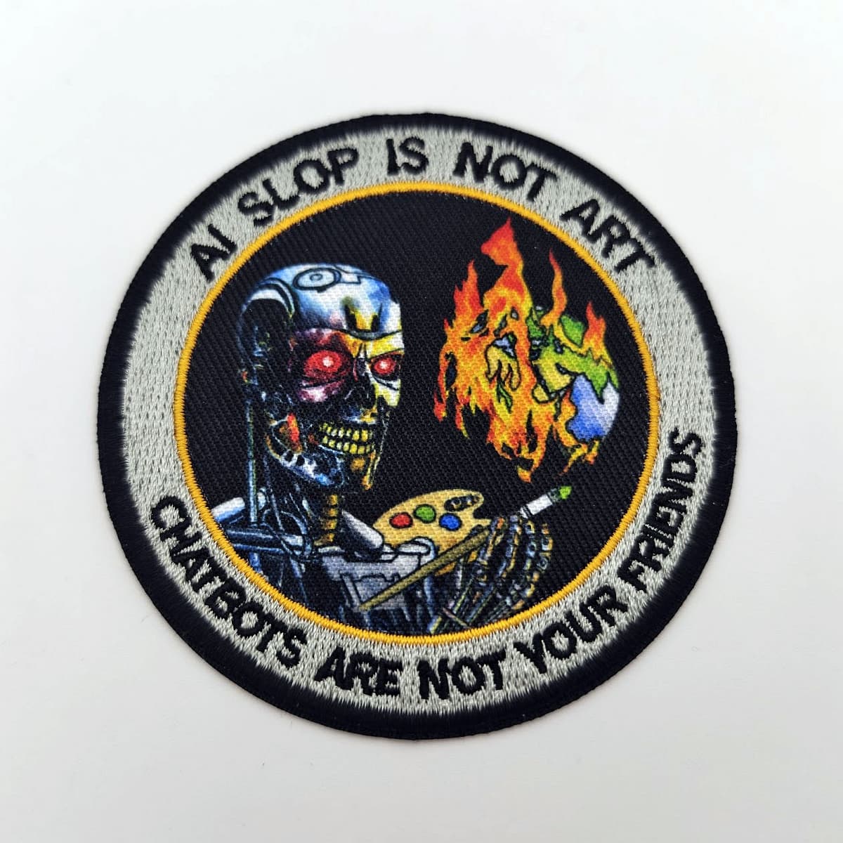AI Slop is Not Art - Chatbots Are Not Your Friends - Iron-on Patch