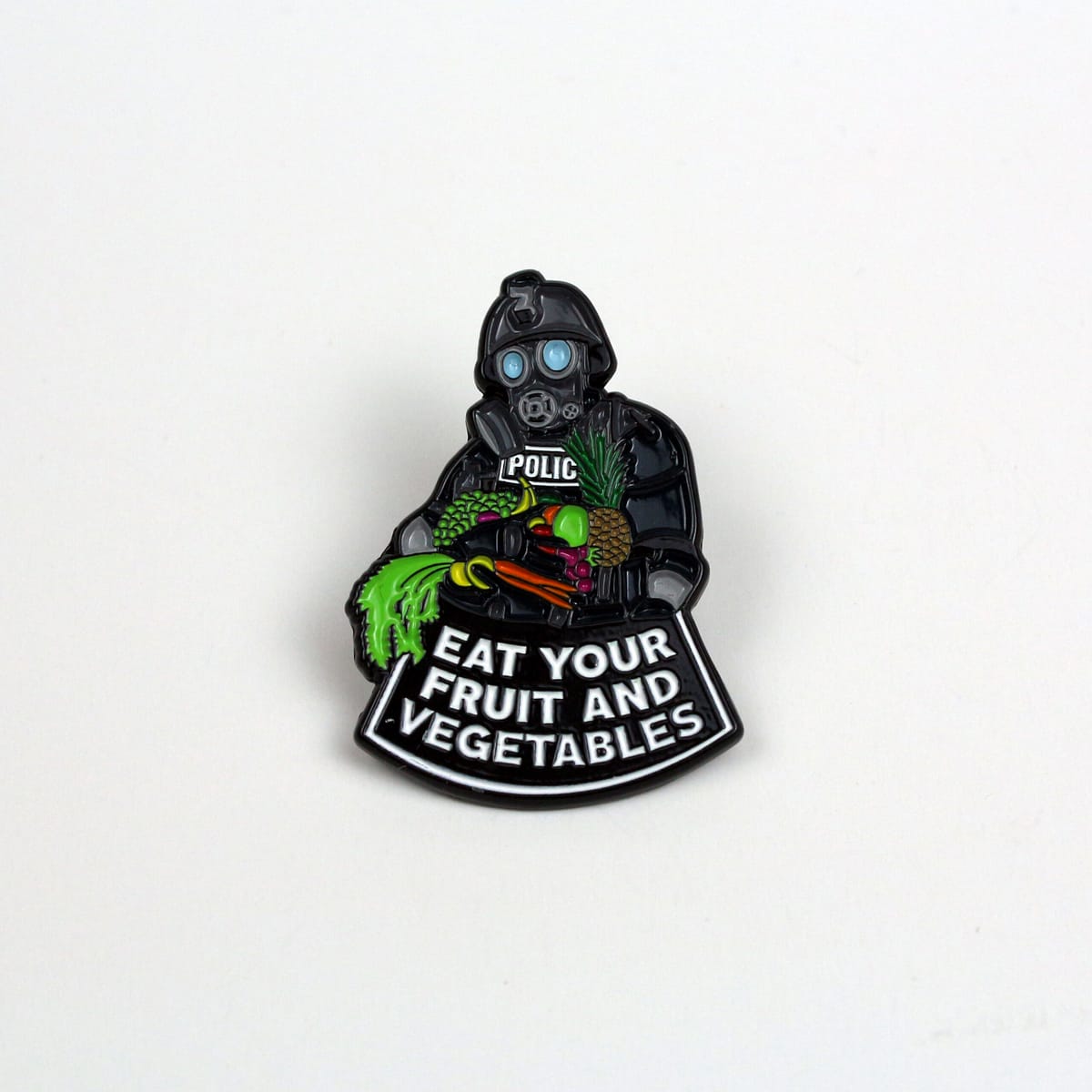 Police - Eat Your Fruit & Vegetables - Enamel Badge